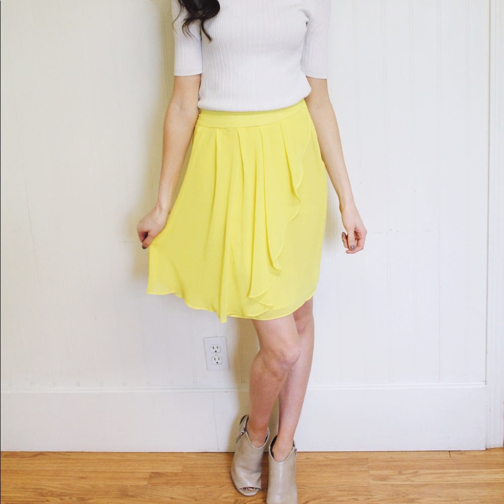 Yellow chiffon skirt