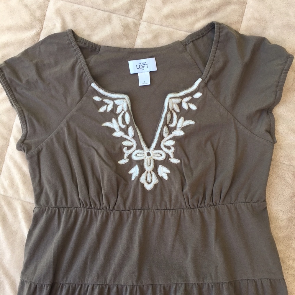 LOFT olive green dress