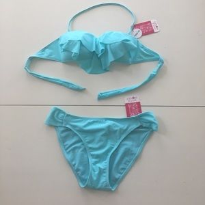 Never worn before aqua bathing suit.