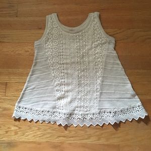 Crocheted cream hippie top