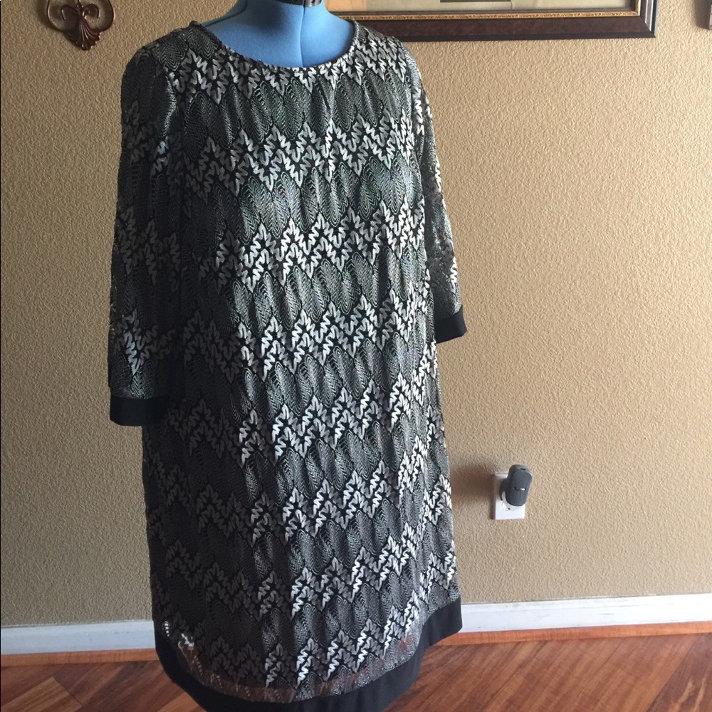 Studio One lace dress size 20W black / Sliver New