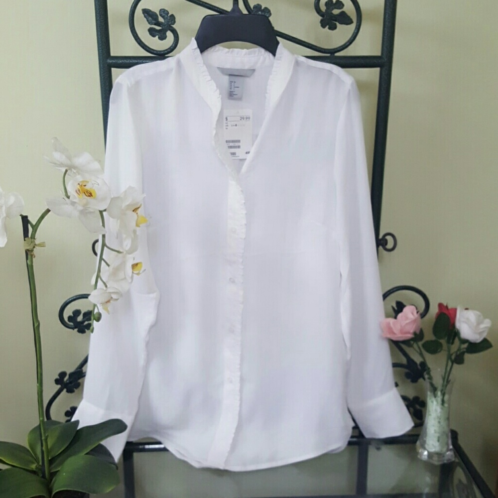 H&M White Long Sleeve