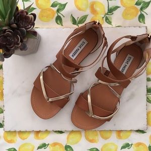 Steve Madden HONORE gladiator sandals tan & gold