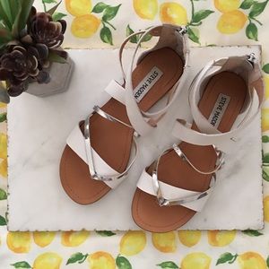 Steve Madden HONORE gladiator sandals white silver