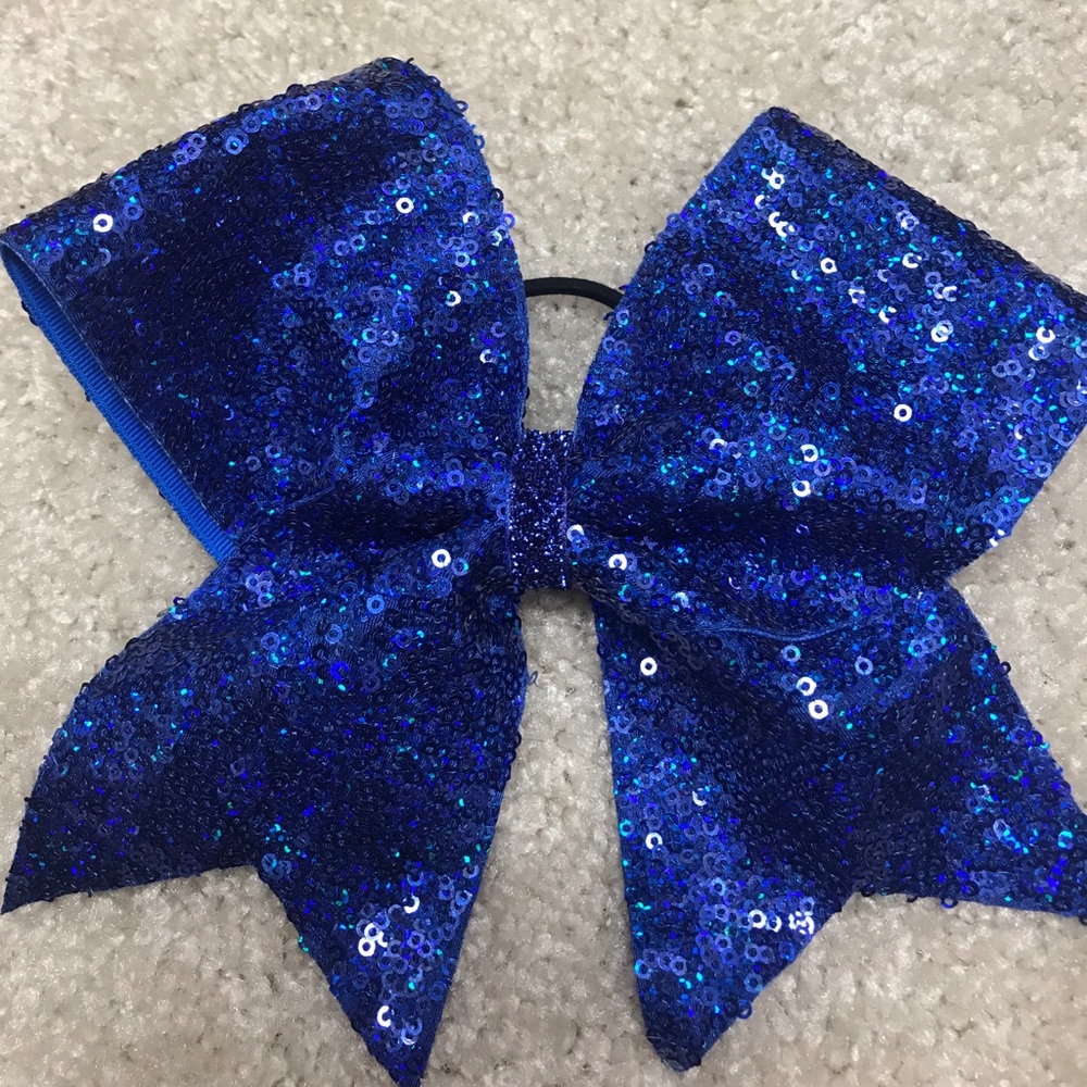 Sequins Cheer Athletics Blue Bow
