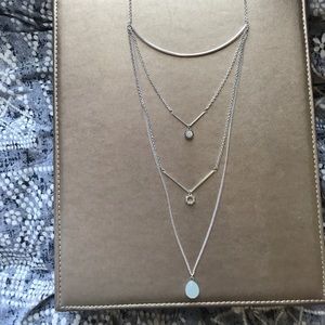Silver layered necklace
