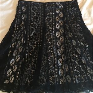 Black and white lace skirt