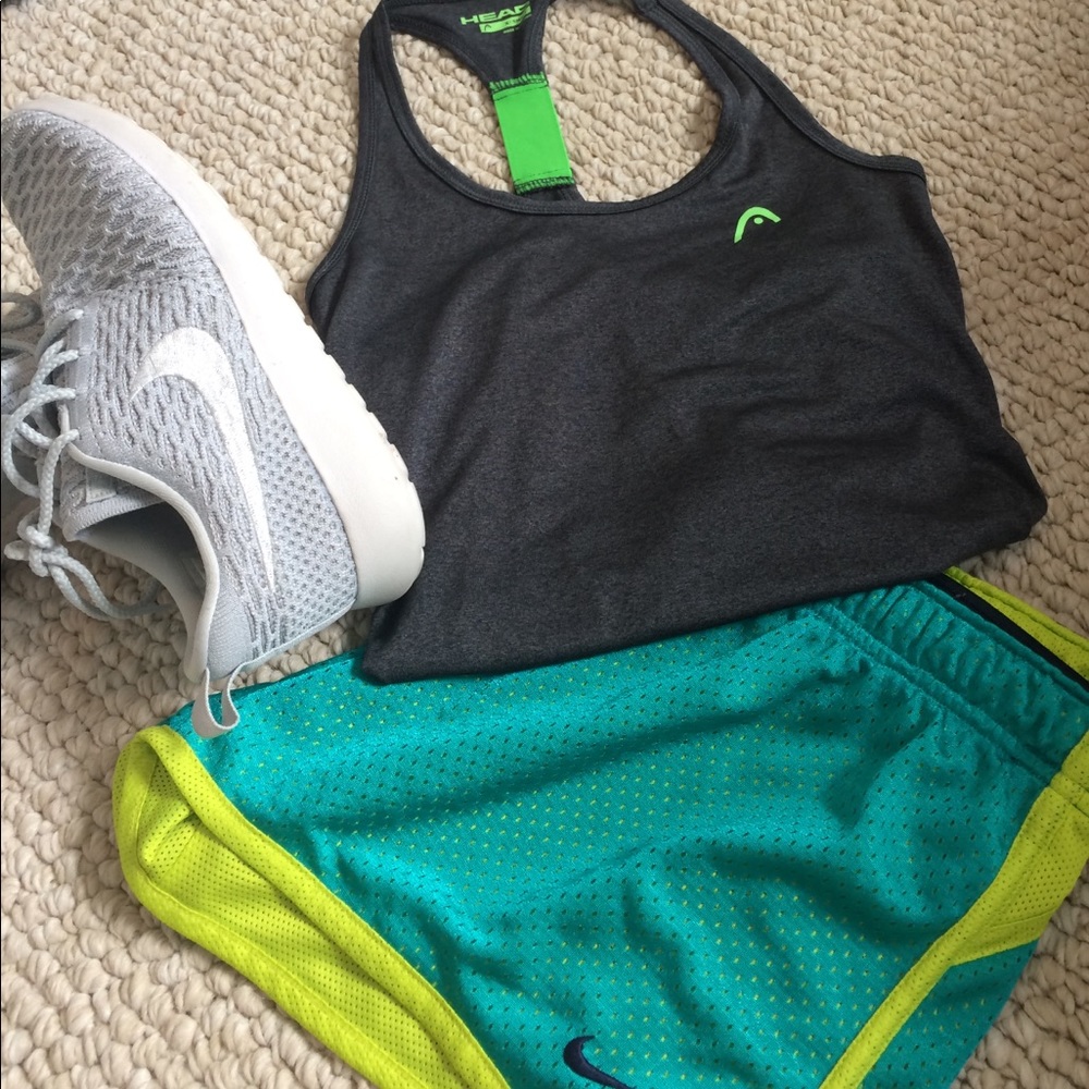 Head Grey and Green Tank Top