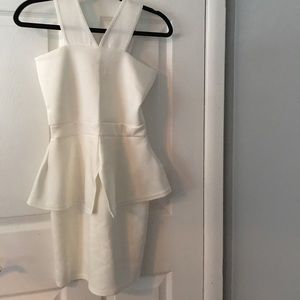 White peplum dress