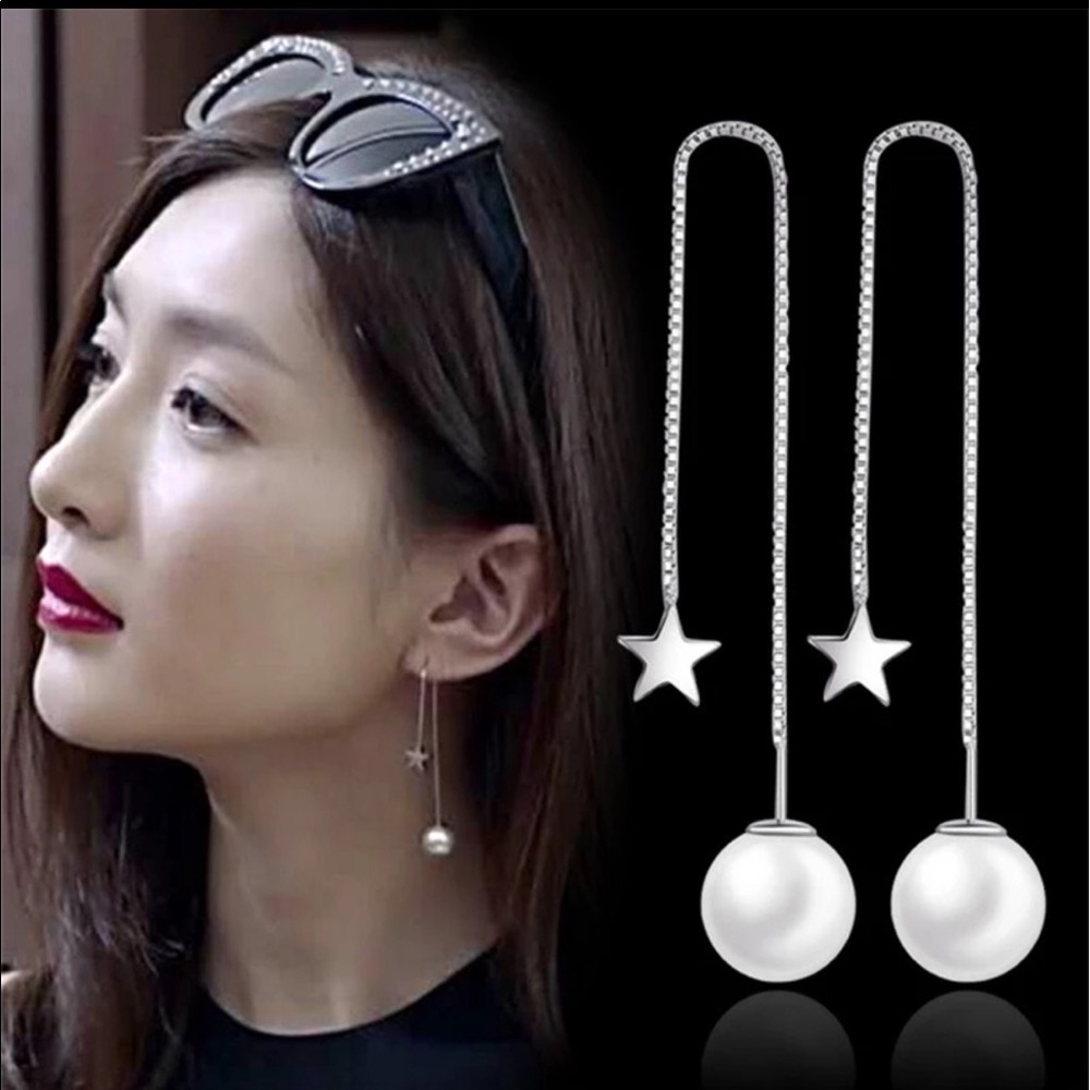 Trendy Pearl and Star Earrings