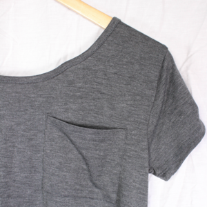 High Low Grey Pocket Tee