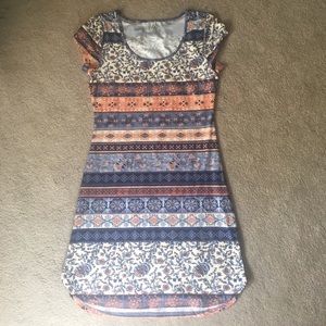 Boho print super soft body con dress
