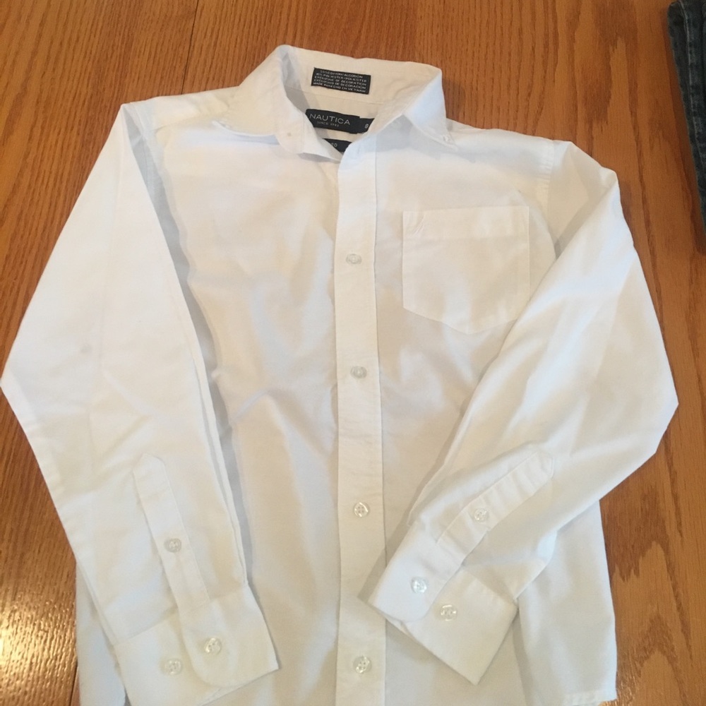 Boys White Long Sleeve Button dress shirt