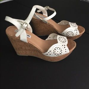 White wedge sandals
