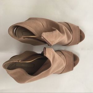 Nude Aldo heeled booties