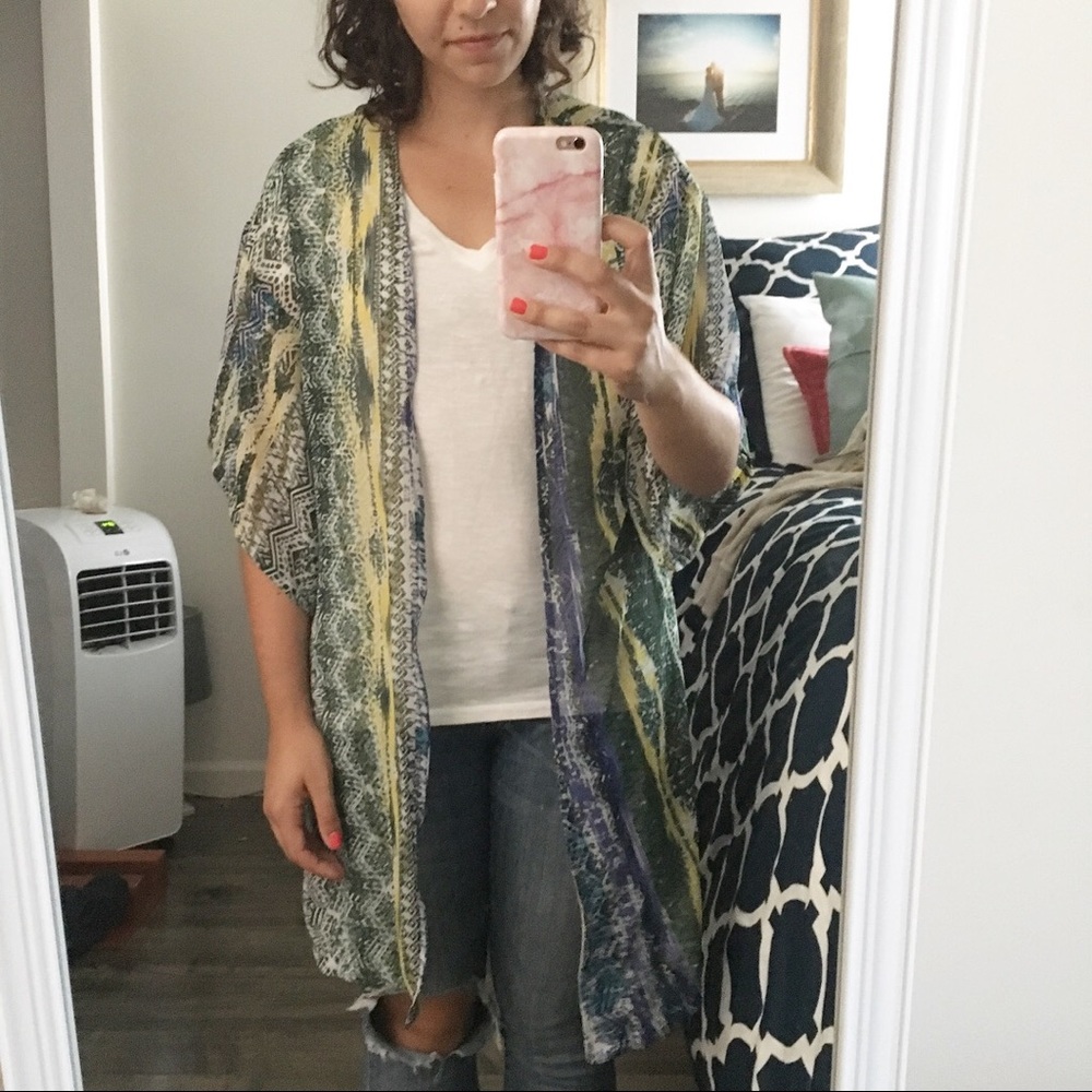 Blue and green kimono from TJ Maxx