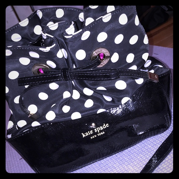 Kate Spade black polka dotted cross body - Picture 1 of 5