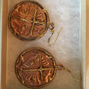 Hammered copper earrings