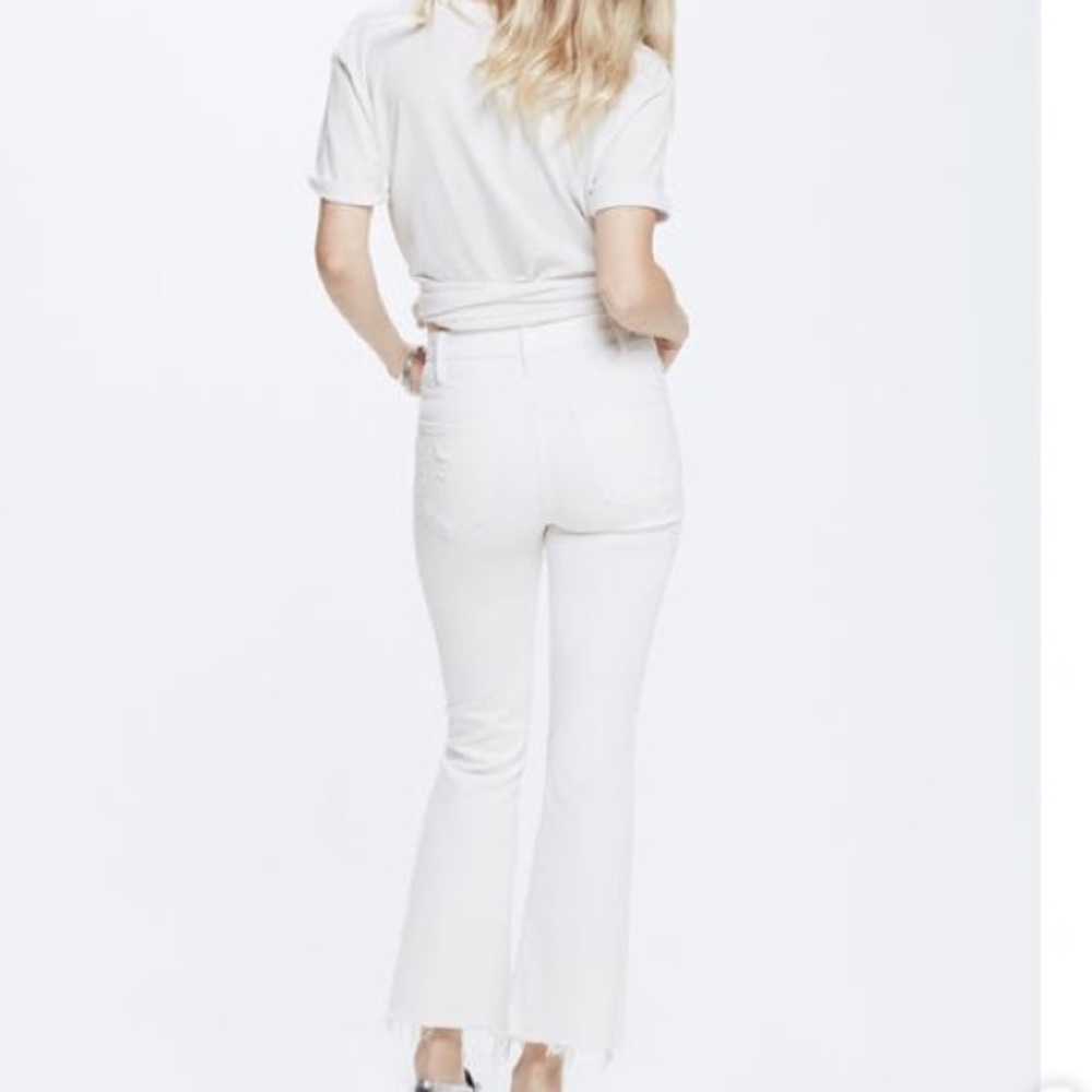 NWT Mother The Hustler Ankle Fray in white size 26