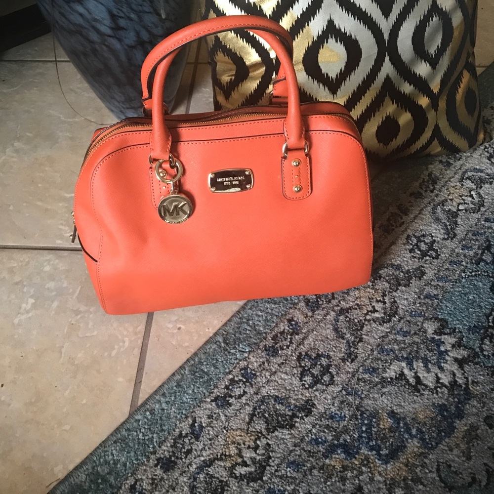 Orange satchel bag