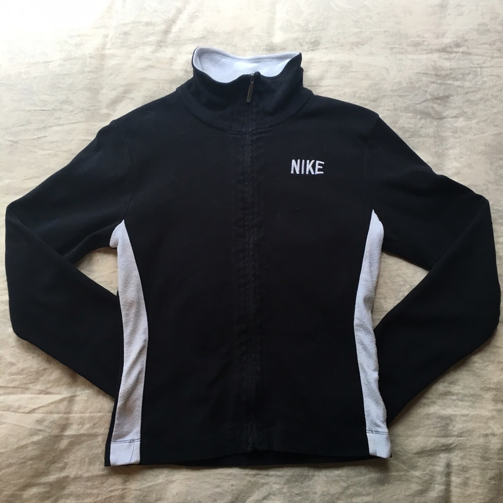 Nike Small Black and White Zip Front Fleece