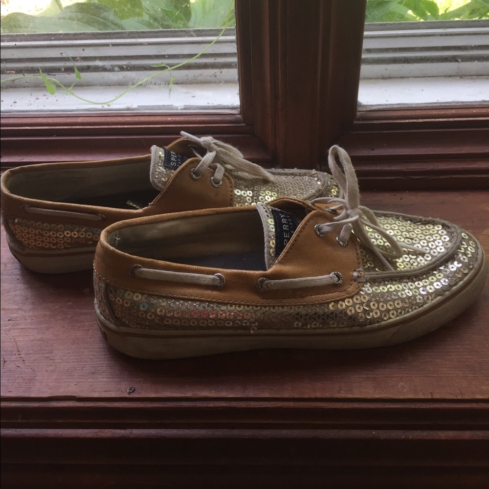 Silver Sperry top-sider shoes!