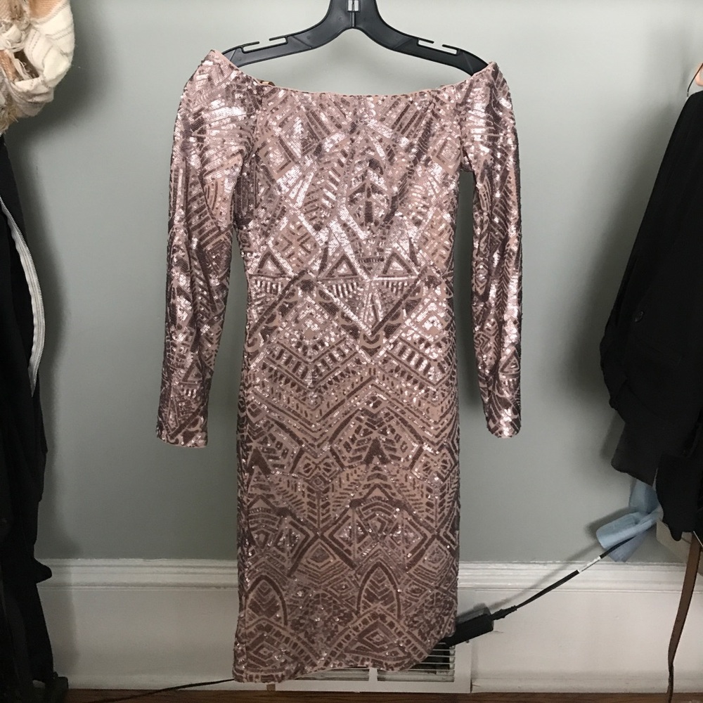 Gold/rose gold/nude Sequin Dress
