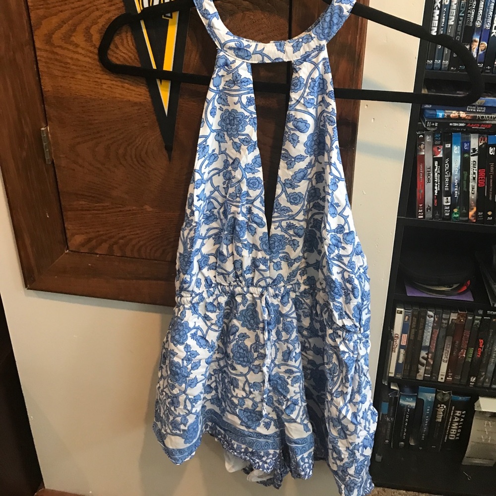 Tobi deep V floral romper