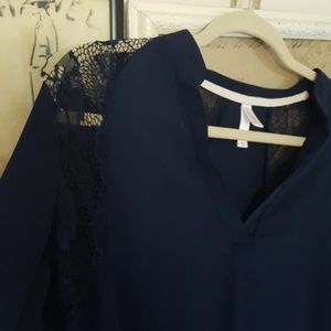 Navy lace blouse