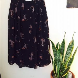 Printed midi skirt