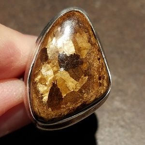 🌟 Sterling bronzite ring, sz. 7 🌟