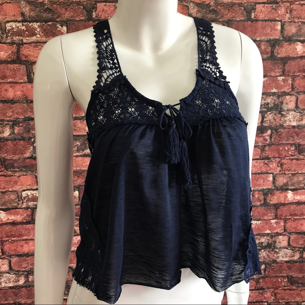 NEW Sheer Knitted Laced Vintage Havana Top