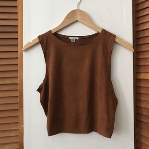 Ecote brand camel "suede" crop top