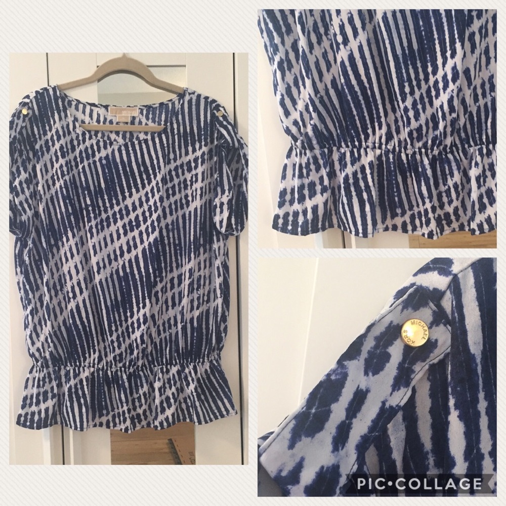 Michael Kors Missy Cinch Waist Blouse