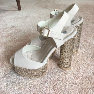 Nude platform heels