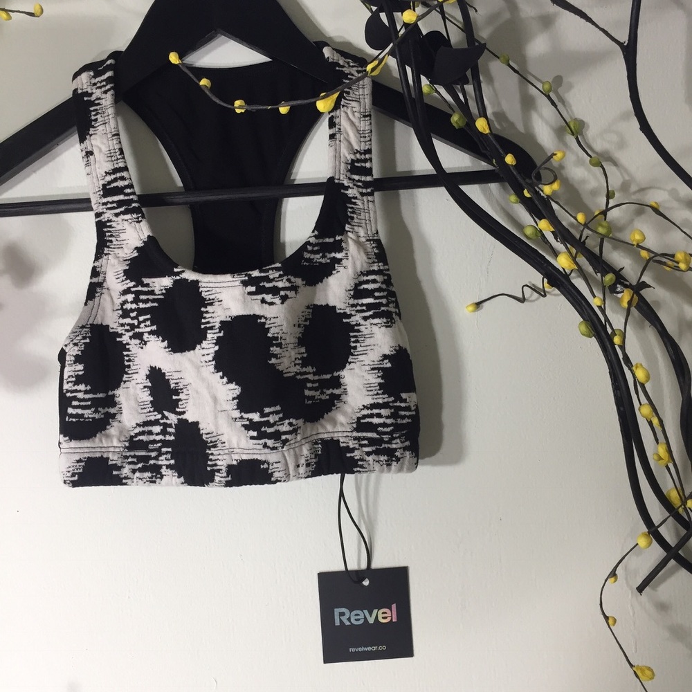 Reversible ink-blot sports bra