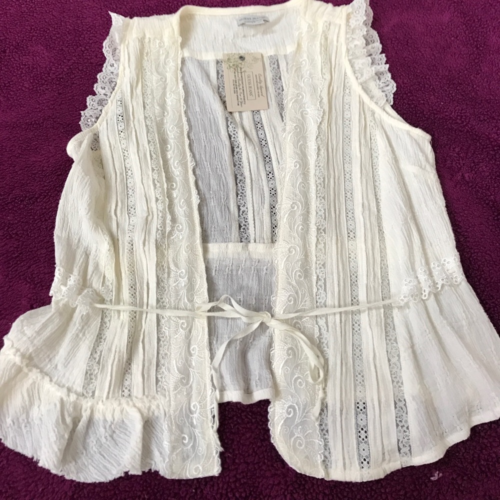 Guess Sleeveless Lace Cardigan