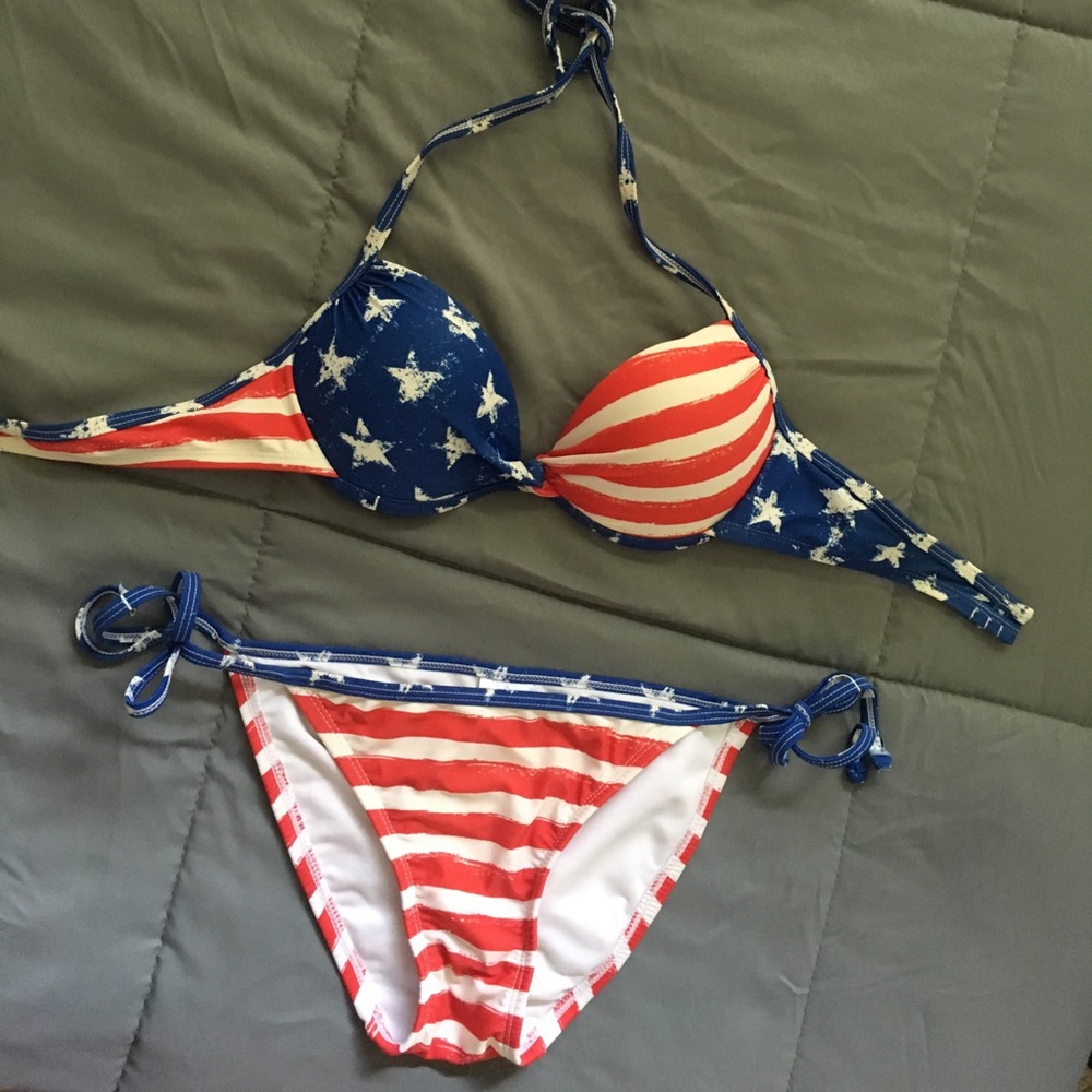 Xhilaration Stars and Stripes Swim Suit.