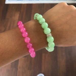 Glass marble bracelet 2x