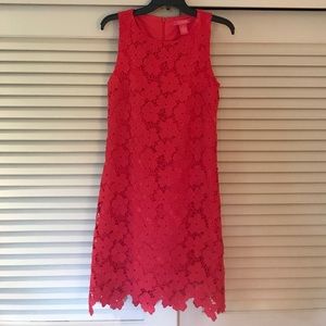 Catherine Malandrino fuchsia floral lace dress