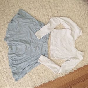 American apparel sz small long sleeve white crop