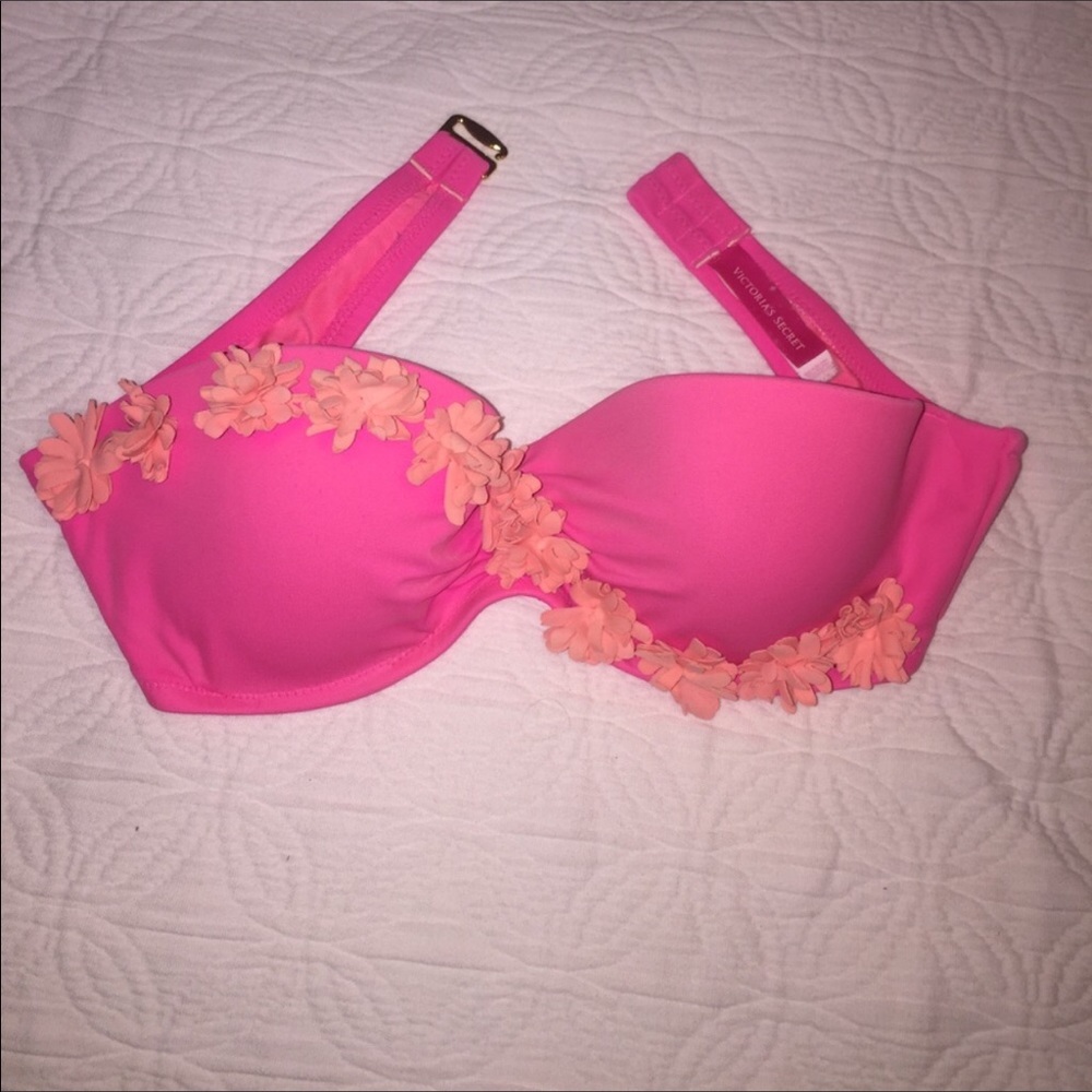 Hot Pink Victoria's Secret Flower Bikini Top