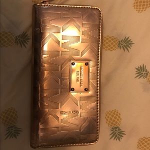 Rose gold metallic Michael Kors wallet