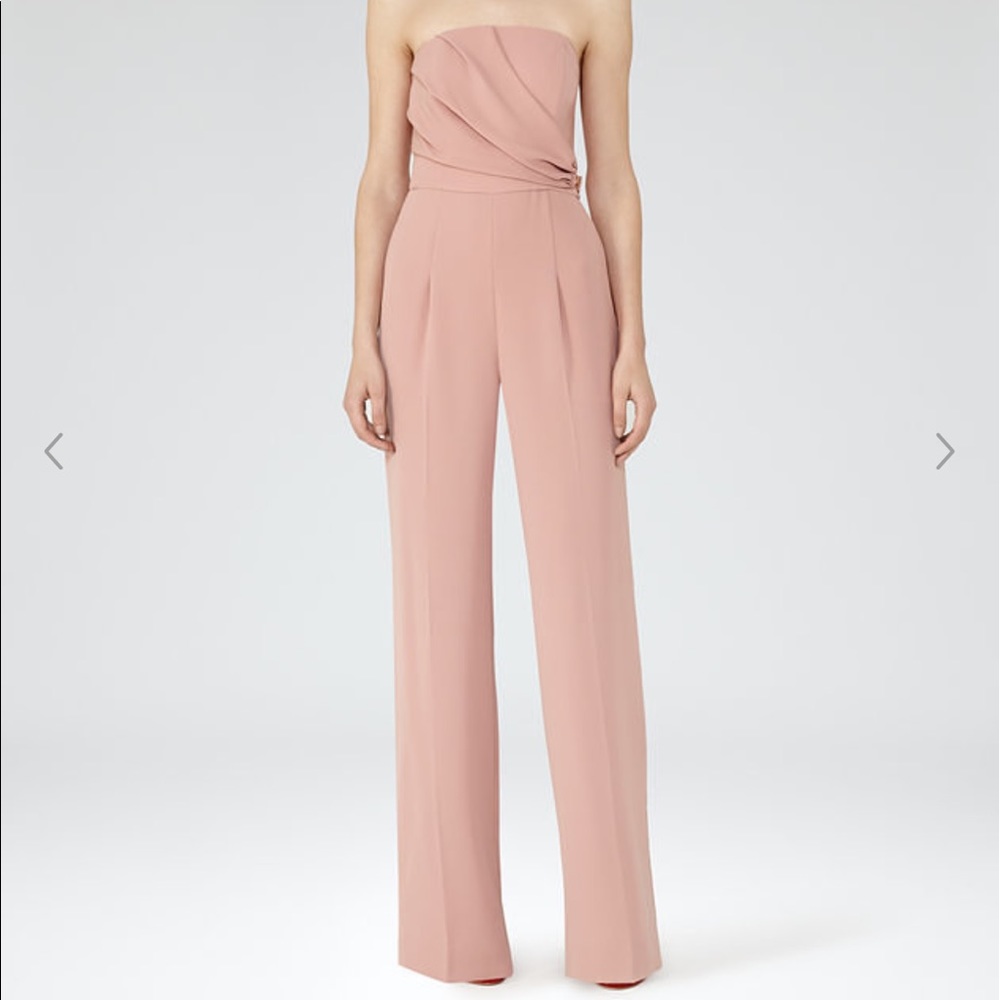 NWT REISS Kristina Wide Leg Jumpsuit Pale Rose