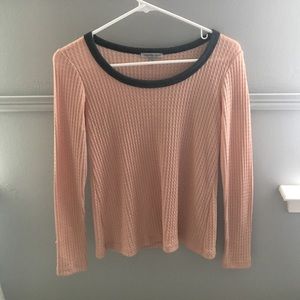Pink waffle sweater