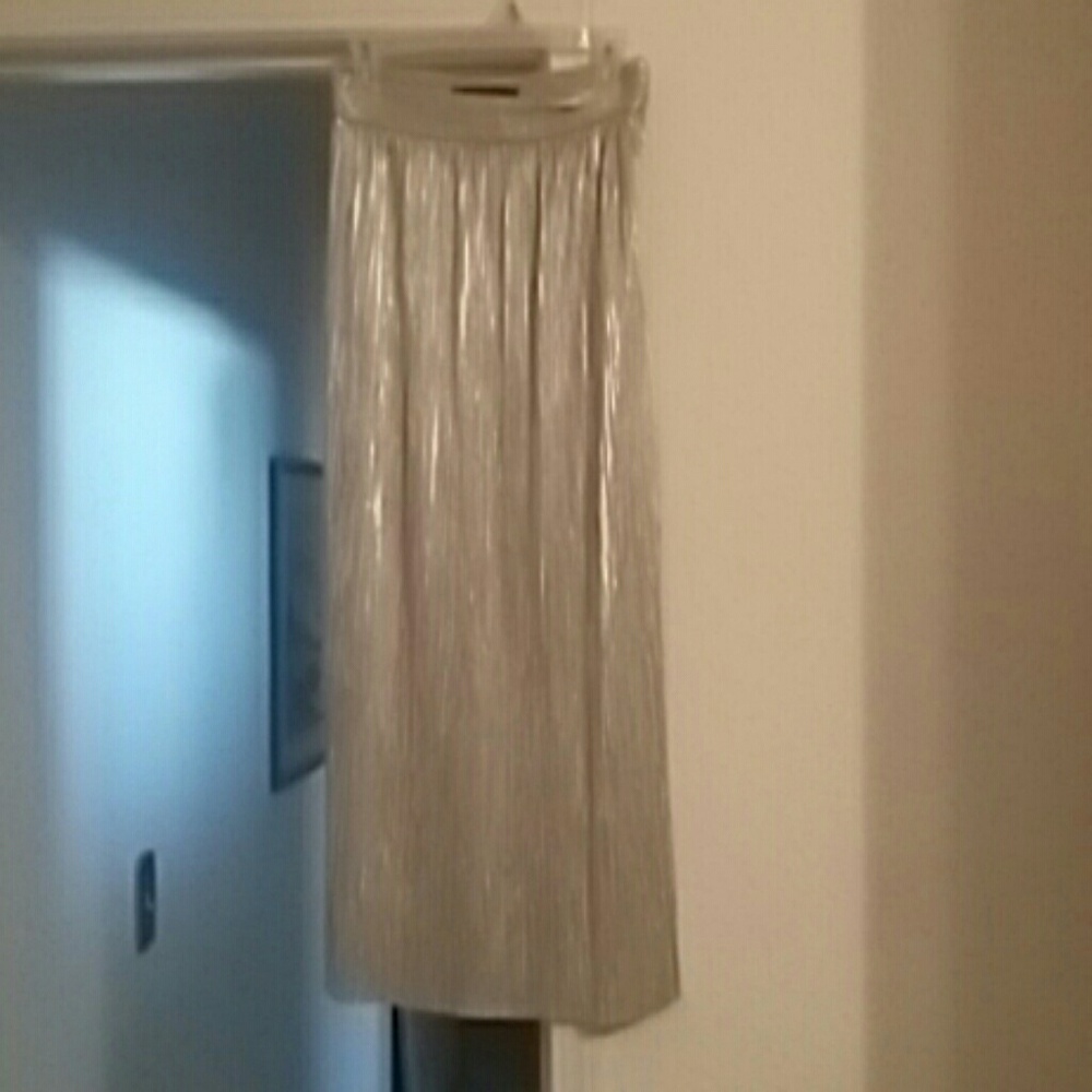 Zara Silver Pleated Glitter skirt