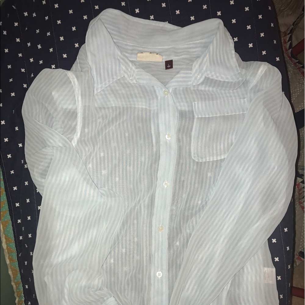 White blue blouse