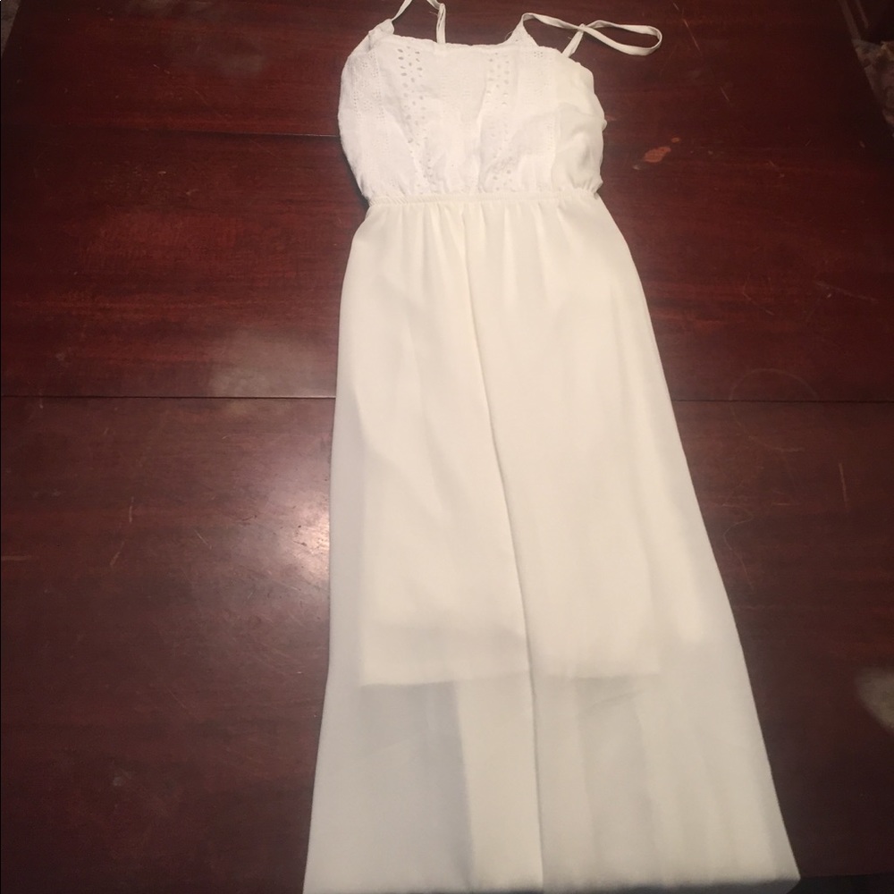 Long white sundress.