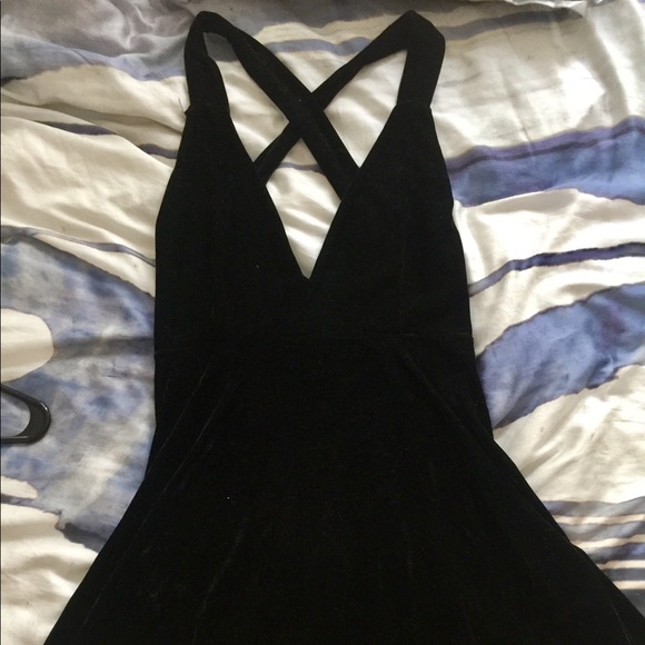 For Love and Lemons Black Velvet Sweetheart Dress - Picture 3 of 3