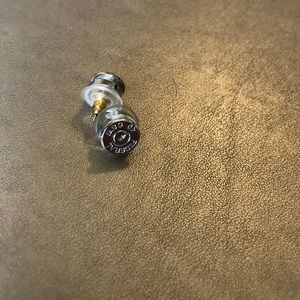 Silver bullet stud earrings